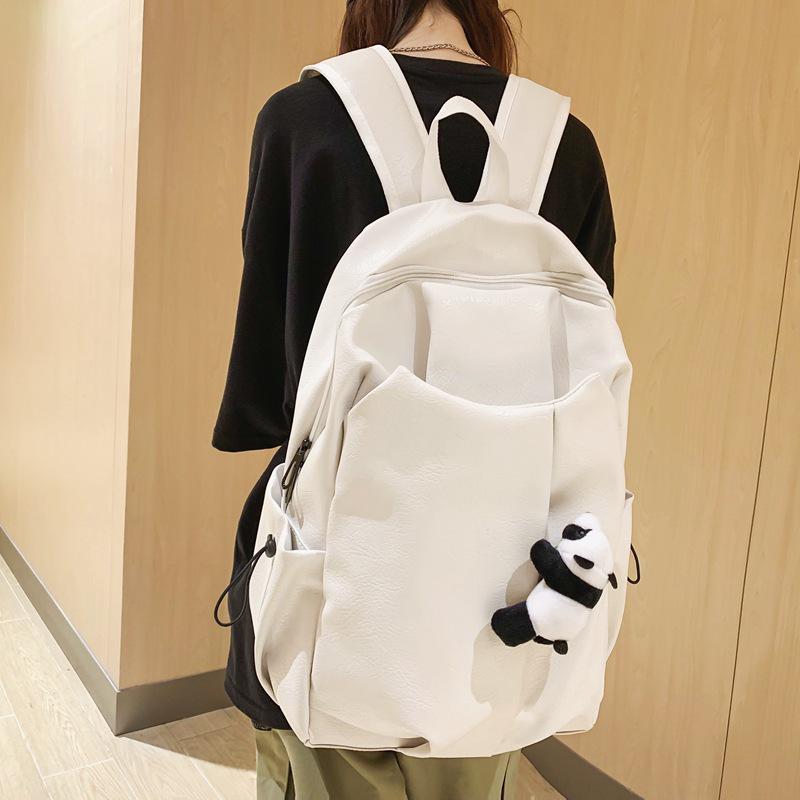 New Fashion PU Leather Double-Compartment Retro Backpack for Women