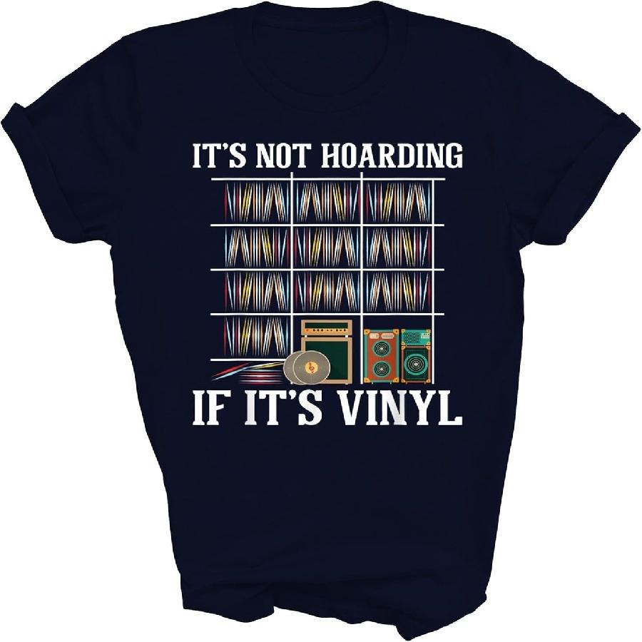 

Capman It s Not Hoarding If It s Vinyl Records Lovers Unisex Shirt Gift Women Men T-Shirt (Navy;L) S чёрный