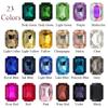 20Pcs Glass Square Shape With Claw Sew On Crystal Stone Strass Diamond Metal Base Buckle For Clothes Decorating