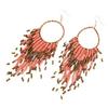 Bohemian Tassel Pendant Earrings with Rice Beads