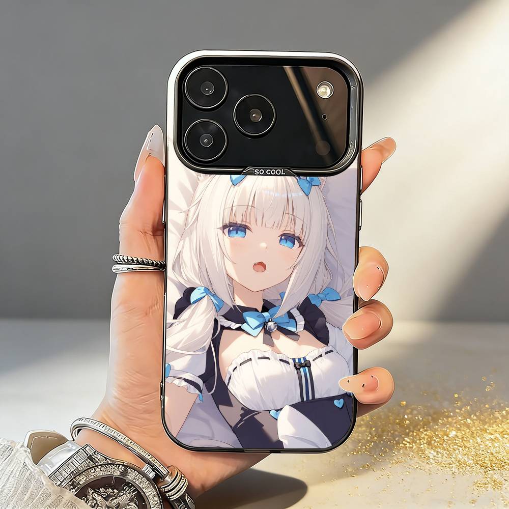 N-Nekopara girls Game Phone Case For iPhone17,16,15,14,13,12,11,Pro,MAX White Matte Shockproof Cover
