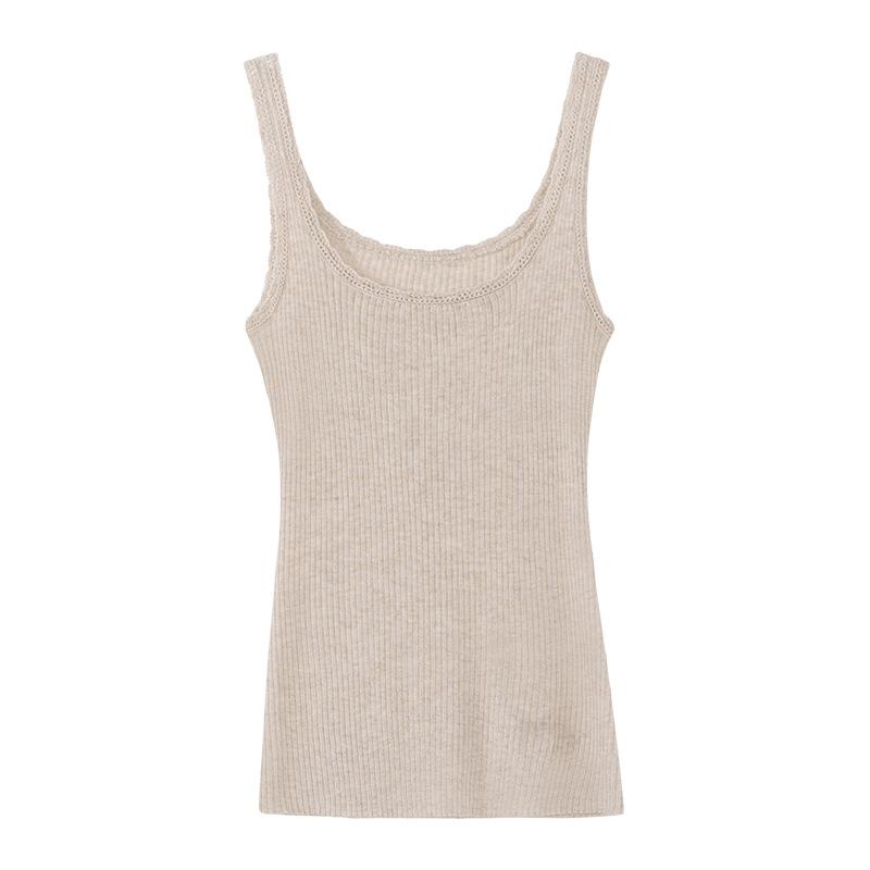 Wool hook-up sling vest for women's spring and summer thin inner base Spice girl pure desire wind slim-fitting outer sleeveless top