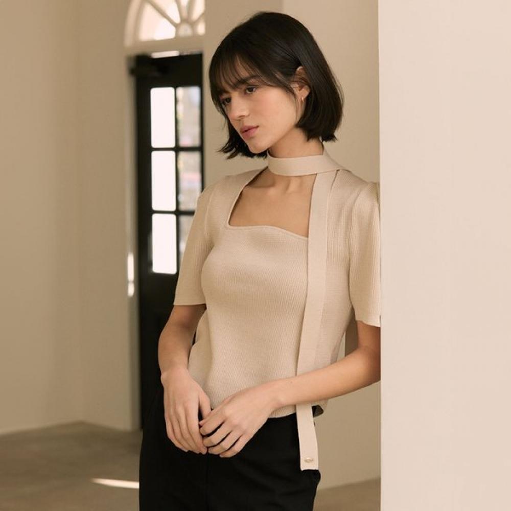 On On Tie Detail Square Neck Pullover Nek5xp333