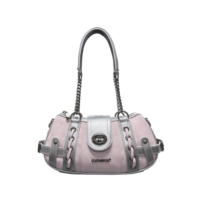 

Cultivator Original Niche Millennium Gyaru Patchwork Chain Portable Shoulder Shoulder Underarm Bag 2025 Amoi Pink (In Stock, without pendant)