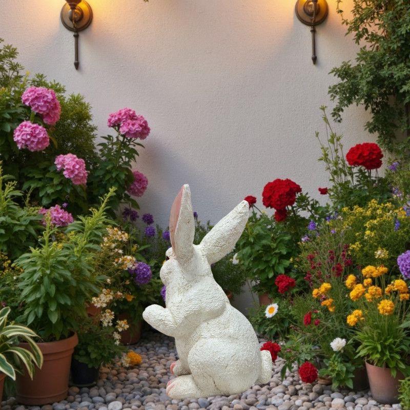 Outdoor Garden Large White Rabbit Decoration for Lawn or Kindergarten