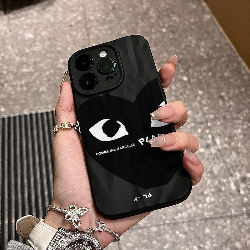Black Love iPhone17promax Mobile Phone Case Is Suitable for Apple 16promax Pleats 14 Matte 15 Personality