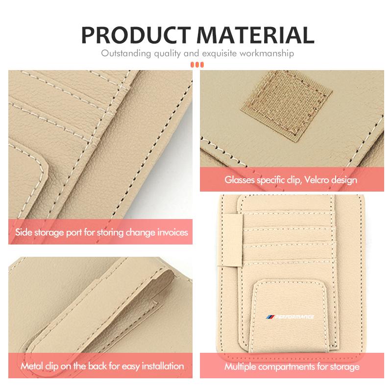 XKUGH1 For BMW New 2025 For BMW Car Sunshade Card Package Holder Sunglasses Ticket Card Clip Accessory X1 X3 X5 E39 E46 E90 F20 E60 F30