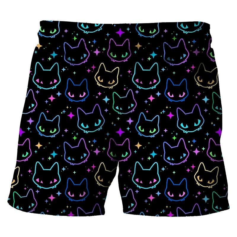 Summer Beach Style 3D Printed Loose Plus Size Quick Drying Shorts