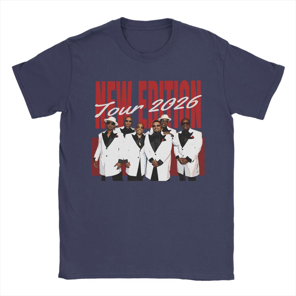 New Edition Way Tour 2026 Vintage RB Concert Graphic Printing T Shirt for Men Women Pure Cotton Tee Shirt Clothing