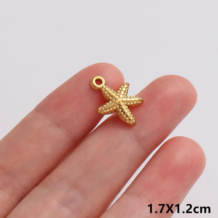 5pcs/Lot Gold Color Exquisite Sea Animal Charm Shell Tortoise Stainless Steel Pendants For Jewelry Making Supplies Beach Pendant