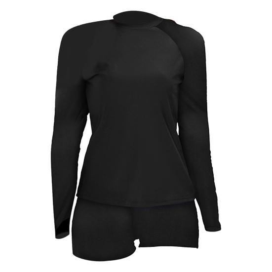 2 יח'\סט נשים בגד ים חוף מכנסיים קצרים סט עגול צוואר פרחוני שמרני סקיני מהיר יבש רך בגד ים ליידי בגדי גלישה