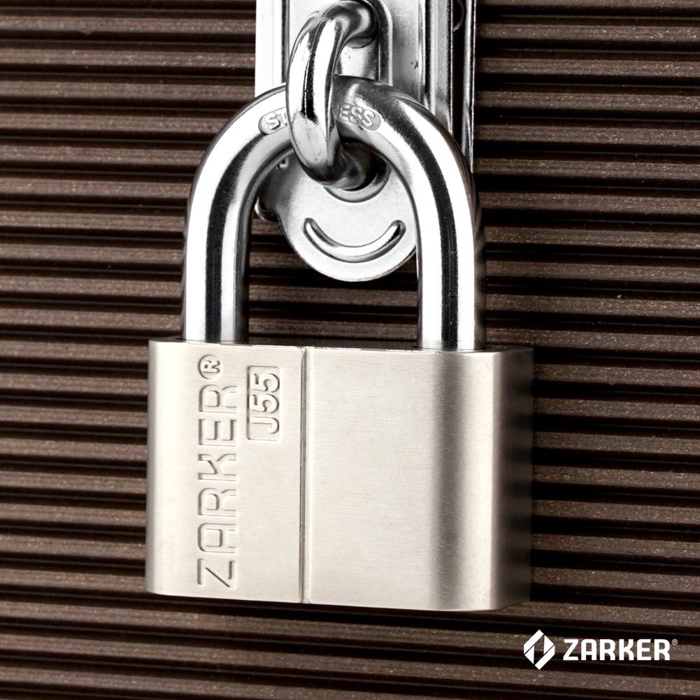 ZARKER Stainless Steel Rustproof Padlock Ideal for Container and Exterior Vehicles in Bad Weather J55, Warehouses, Warehouses,