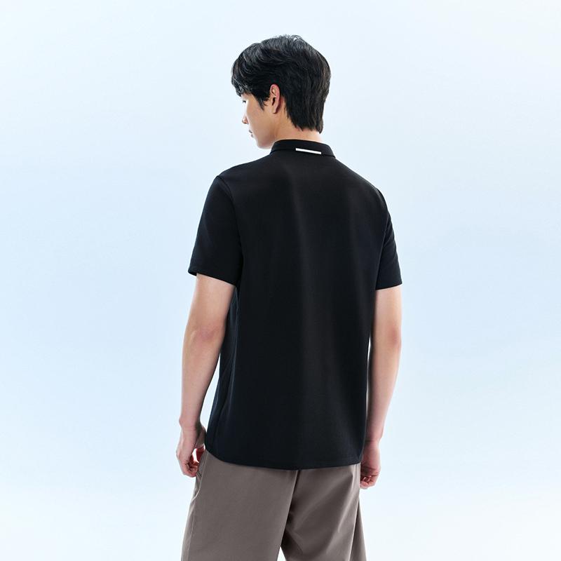 Anta Training Sports Casual Fashion Urban Commuting Skin-Friendly Comfortable Breathable Sweat-Wicking Polo Shirt Men tops Black 952627116-4