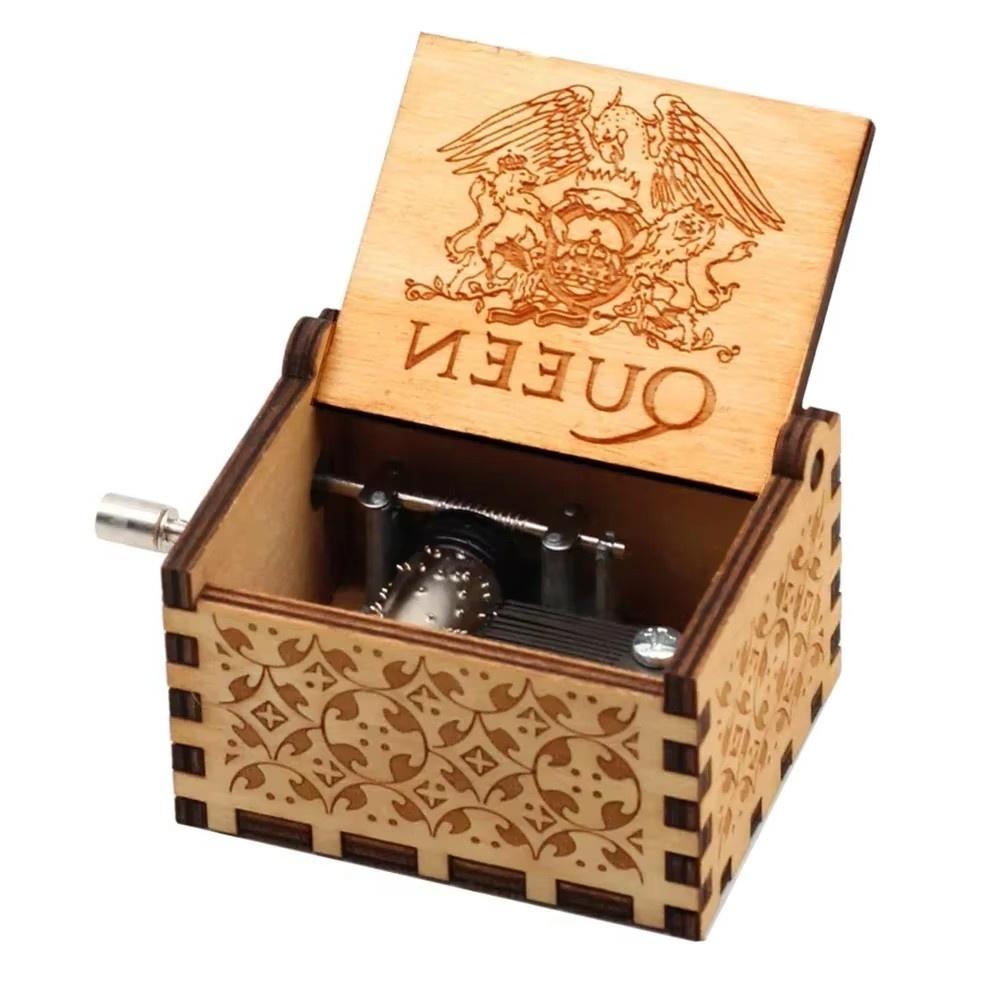 1 stk Tre Retro Stil Håndsveiv Spilledåse Queen Bohemian Party Hjemmedekor Jul Valentinsdag Thanksgiving Dag Gaver