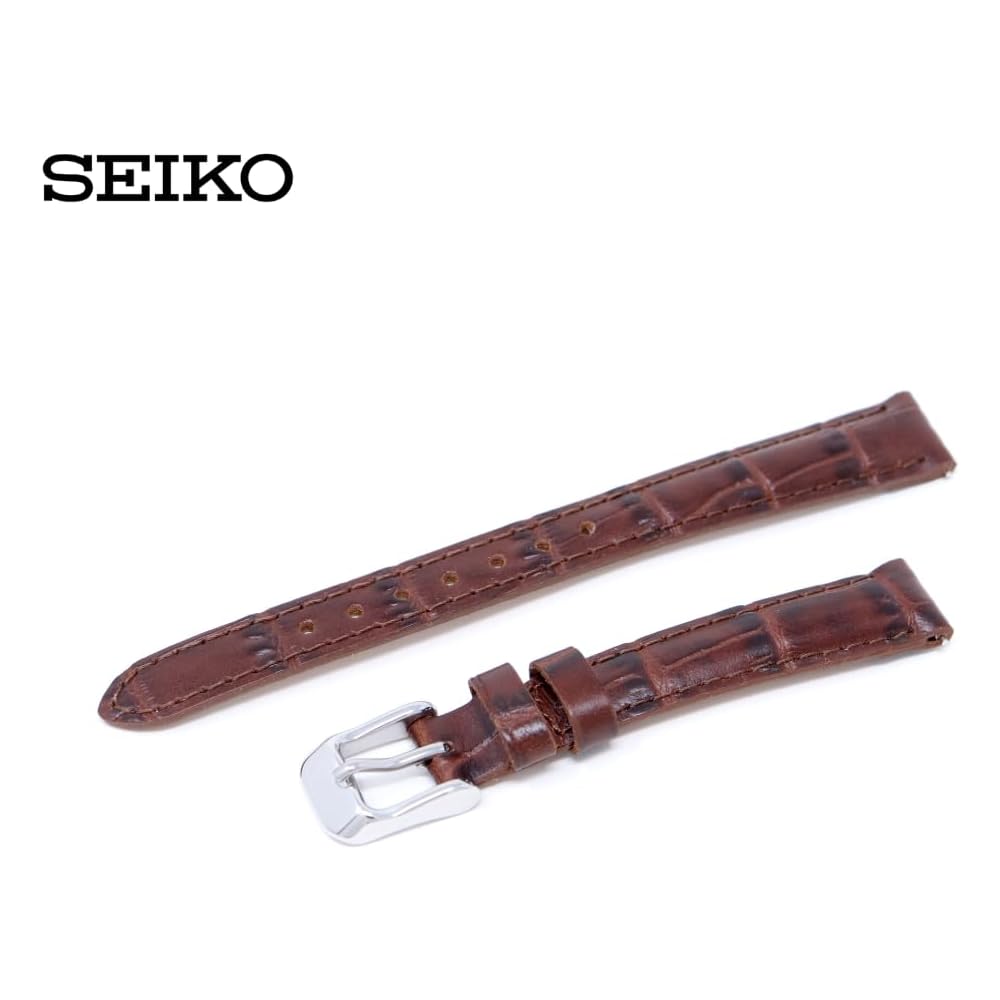 Seiko RS01C19BN Men's 19mm Brown Leather Watch Band with Care Instructions