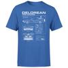 Back To The Future Delorean Schematic Men's T-Shirt - Blue