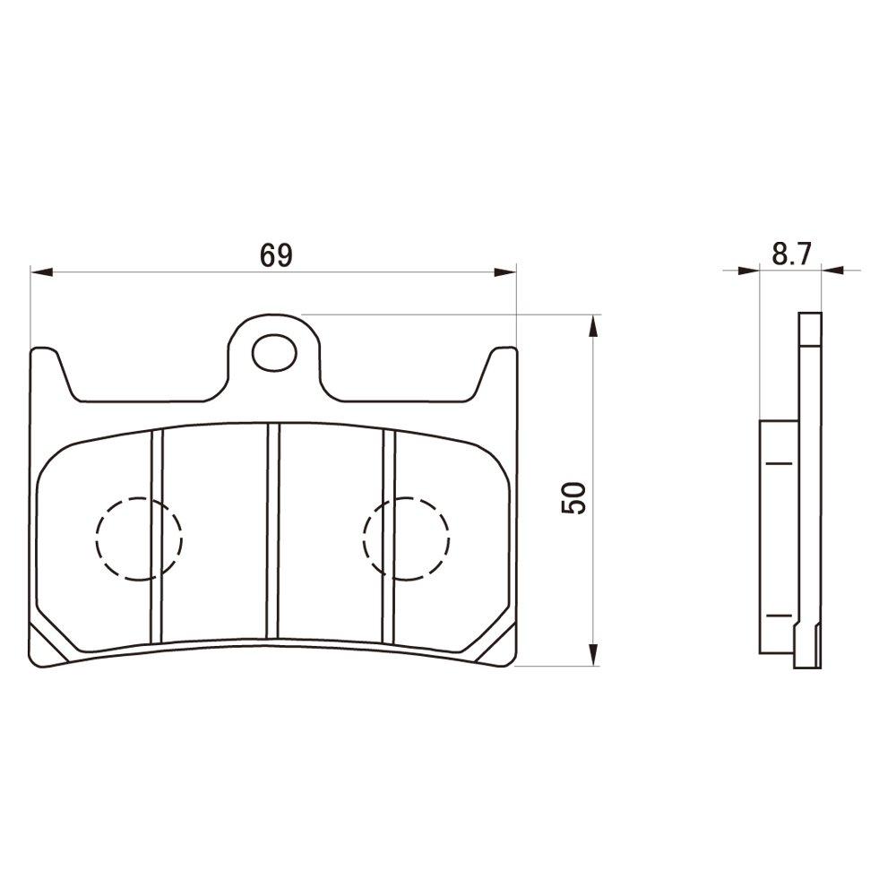 Daytona Motorcycle Brake Pad Red Pad (Semimetal Pad) FZR250R (89-94) R1-Z (90-99) Front 79813 No: 29