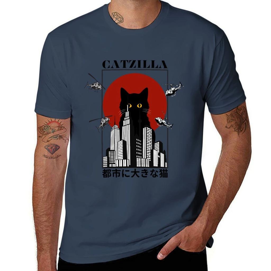 Monster cat TShirt Comfortable Basic Crew Neck Tee