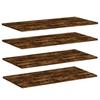 Wall Shelves Set of 4 Smoked Oak Finish 80 X 40 X 1.5 Cm Particleboard