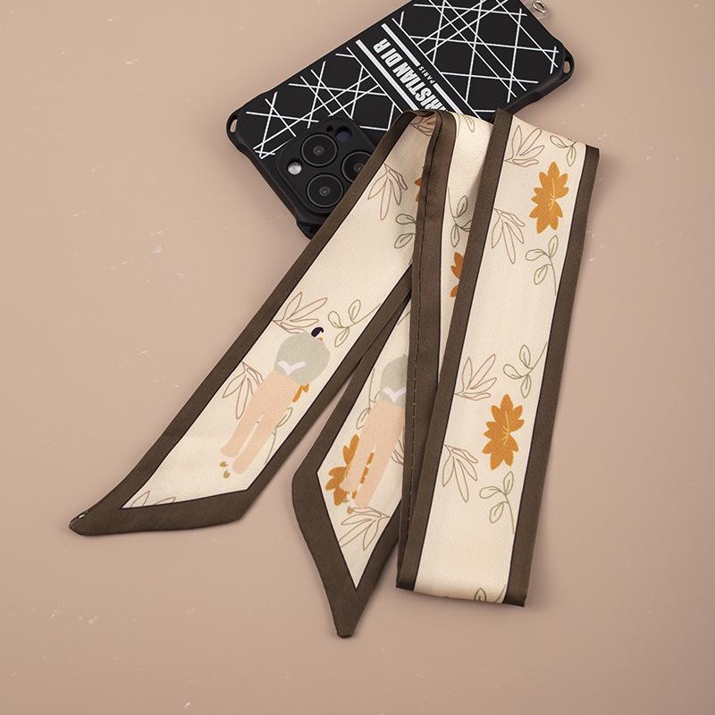 Houndstooth Scarf: Elegant Polyester Ribbon for Bag or Hair Decoration with a Fashionable Flair.