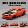 1/32 Dodge Challenger SRT Hellcat Toy Car for Children Super Sport Model Diecast Vehicle Miniature Sound & Light Collection Gift