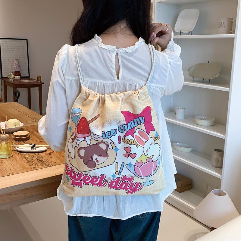 Backpack, Cute Animal Print Bag, Women's Backpack, Canvas Bag, Student Bag, Work Bag