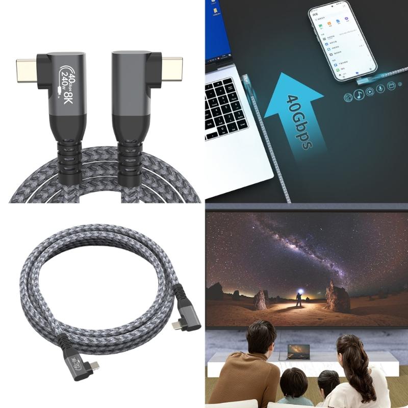 Speed USB 4 Cable for Thunderbolt3/4 Device,240W Power Delivery,40Gbps,8K Display Connectivities USB C To USB C Cord