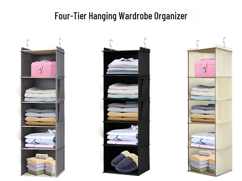 Multi-layer Foldable Non-woven Hanging Storage Bag for Wardrobe