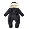 2025 Winter Einteiliger Baby Schneeanzug Warm Gefütterter Strampler mit Füßen Bärenohren Kapuzen Overall Winddicht Säugling Outdoor Outfit Kleidung 0-24M