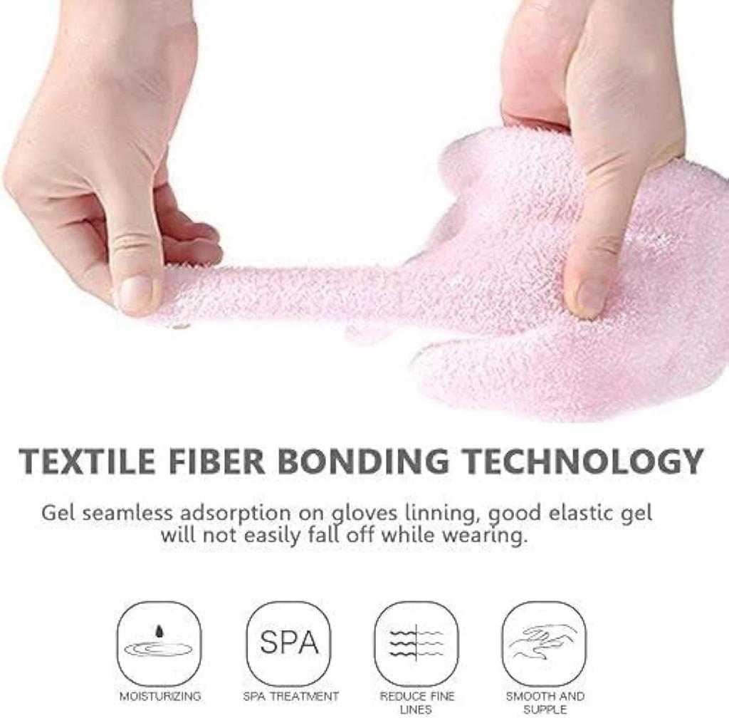 UCRAVO Silicone Moisturizing Gloves for Dry Hands, Cracked Skin & Eczema Relief – Reusable Gel Spa Gloves with Vitamin E & Essential Oils – Overn
