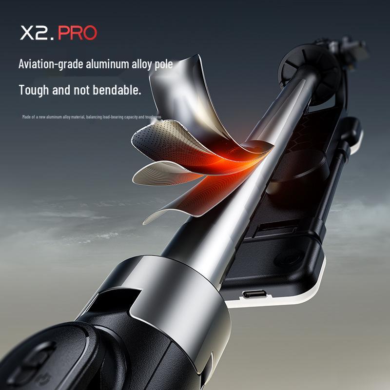 Handheld Anti-Shake Bluetooth Tripod X2: Aluminum Alloy Selfie Stick for Live Streaming