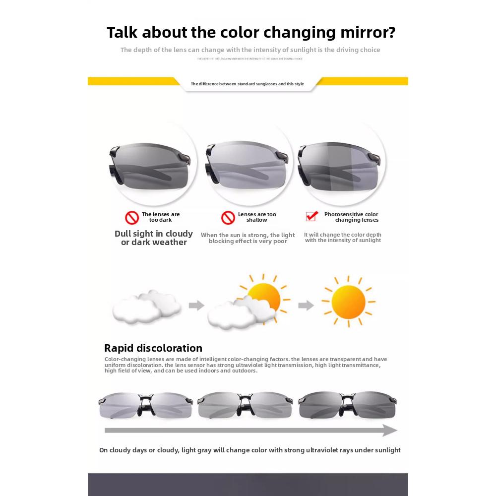 2024 New Polarized Color-changing Sunglasses 3043 Driving Fishing Cycling Sunglasses Men's Driving Glasses Day and Night