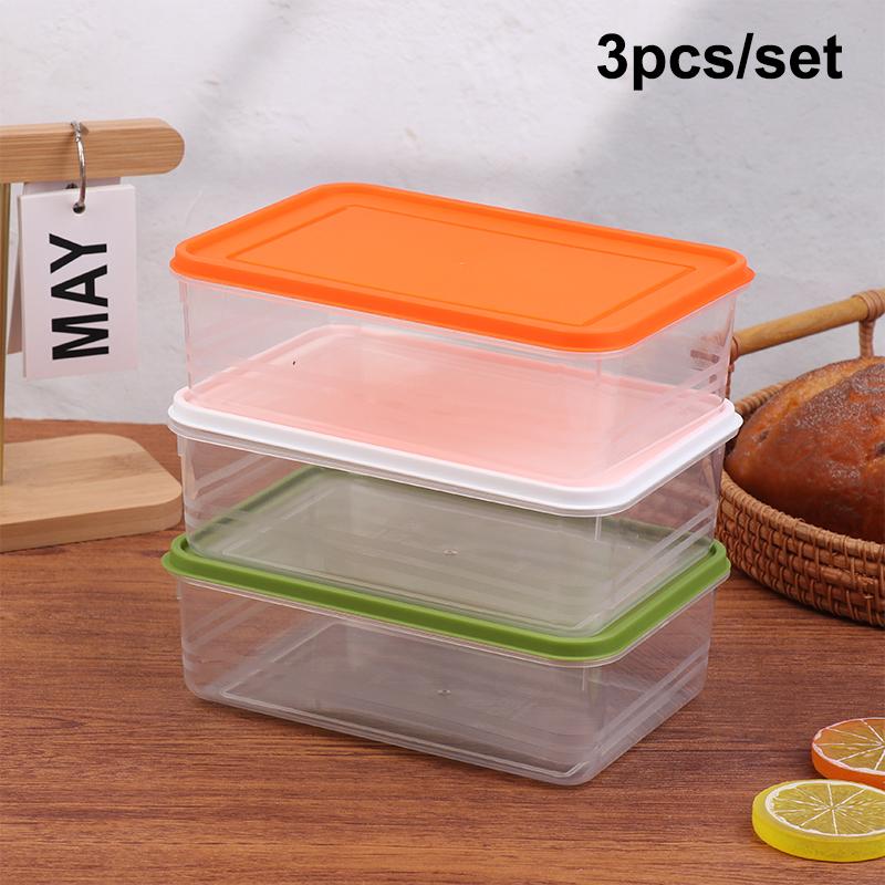 1/3 Stück Transparente Lebensmittel-Frucht-Aufbewahrungsbox mit Deckeln Tragbarer Kühlschrank-Gefrierschrank-Organizer Portioniert Fleisch Zwiebel Ingwer Knusperbox