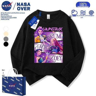 NASA Girls K-POP Dämonenjäger Langarm-T-Shirt für mittlere & große Kinder - Trendiges Frühling/Herbst Freizeit-Oberteil