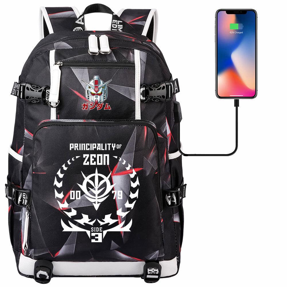Nuovo Zaino Scolastico Stampato Mobile Suit Gundam per Studenti Adolescenti Uomo Donna Zaino da Viaggio Grande Capacità per il Tempo Libero