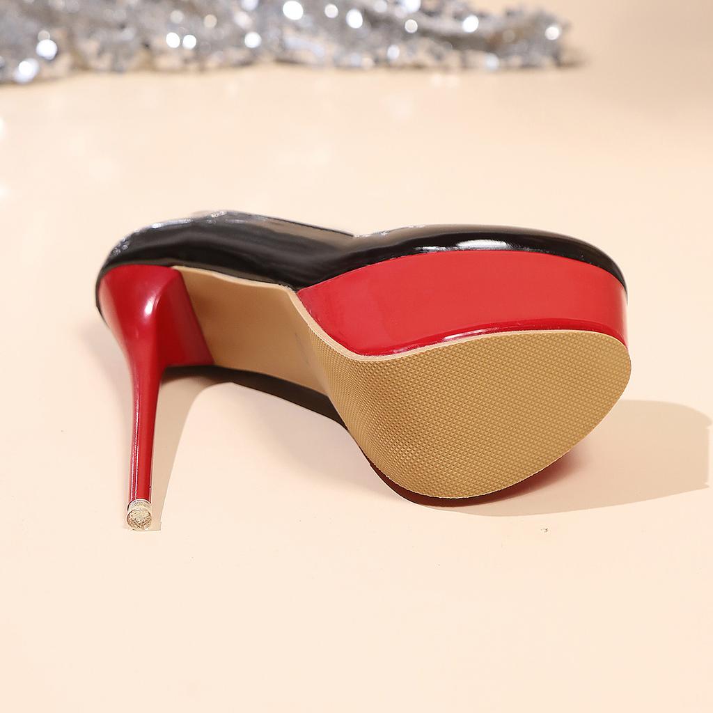 16cm podzimní vysoký podpatek jednotlivé boty dámské barevně sladěné tenké podpatek sexy jednotlivé boty nepromokavé stolní super vysoký podpatek noční klub dámské boty tide