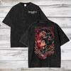 Hotblooded Anime Attack on Titan Graphic Print Tshirt Men Women Vintage Washed Oversized Cotton Summer New Tee Oversized Tops