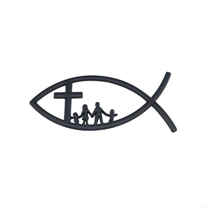 

2025 Новая металлическая наклейка Автомобильный значок Рыба Христианские эмблемы Рыбы Наклейка Клейкая Наклейка на автомобиль Рыба чёрный