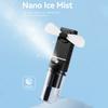 Handheld Spray Fan with Powerful Motor Strong Airflow 4 Speeds Low Noise Rechargeable Personal Small Pocket Fan