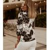 Long Sleeved Printed Short Jacket for Women's Clothing