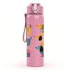 1PC Color Dachshund Repeat Grid 750ml Color Plastic Sports Water Bottle Leakproof Flip Straw Lid For Sports Office Home Use