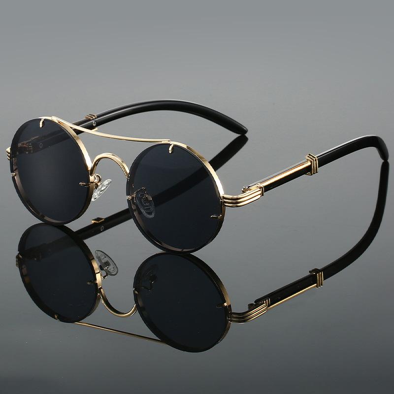 

JYL TS Sunglasses UV Protection Round Double Beam Wood Men/3009B B-3585 бледный церулеан