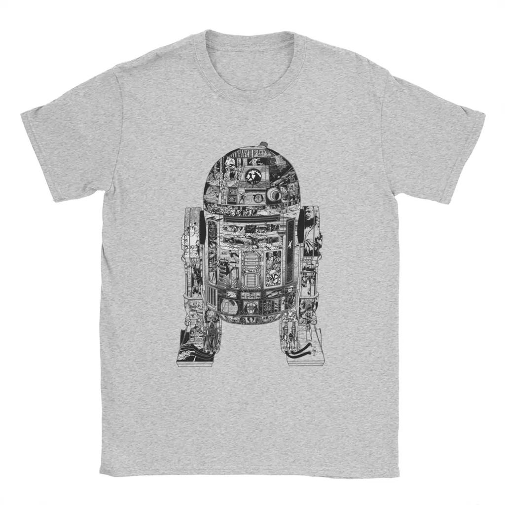 Vintage Epic R2D2 Stars Wars T-Shirt Men Crew Neck Pure Cotton T Shirts Short Sleeve Tees Plus Size Tops