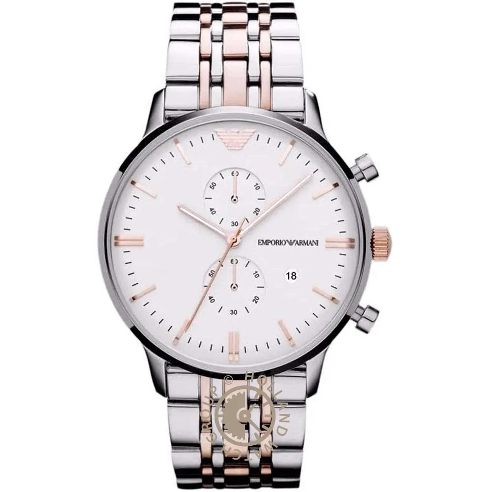 

Emporio Armani Historical Collection White Stainless Steel Silver Men s Quartz Chronograph AR1933 белый