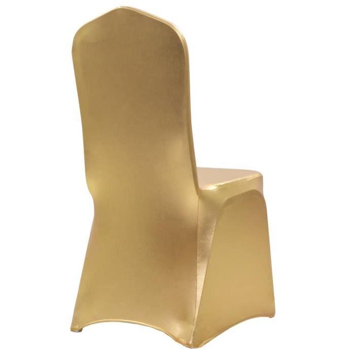 VidaXL Housses extensibles de chaise 6 pcs Doré