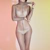 Fun Aurora Onesie Stockings Sexy Open Crotch Free Pullover Ultra-Thin Oil-Shiny Onesie Into Body Stockings