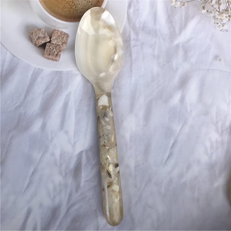 Абай Цветочный Ракушка Кофейная и десертная ложка с длинной ручкой