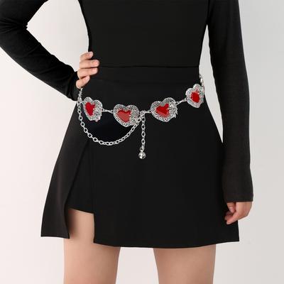 Women's Sexy Oil-Drip Heart Shaped Waist Chain Y2K Gothic Punk Waistband