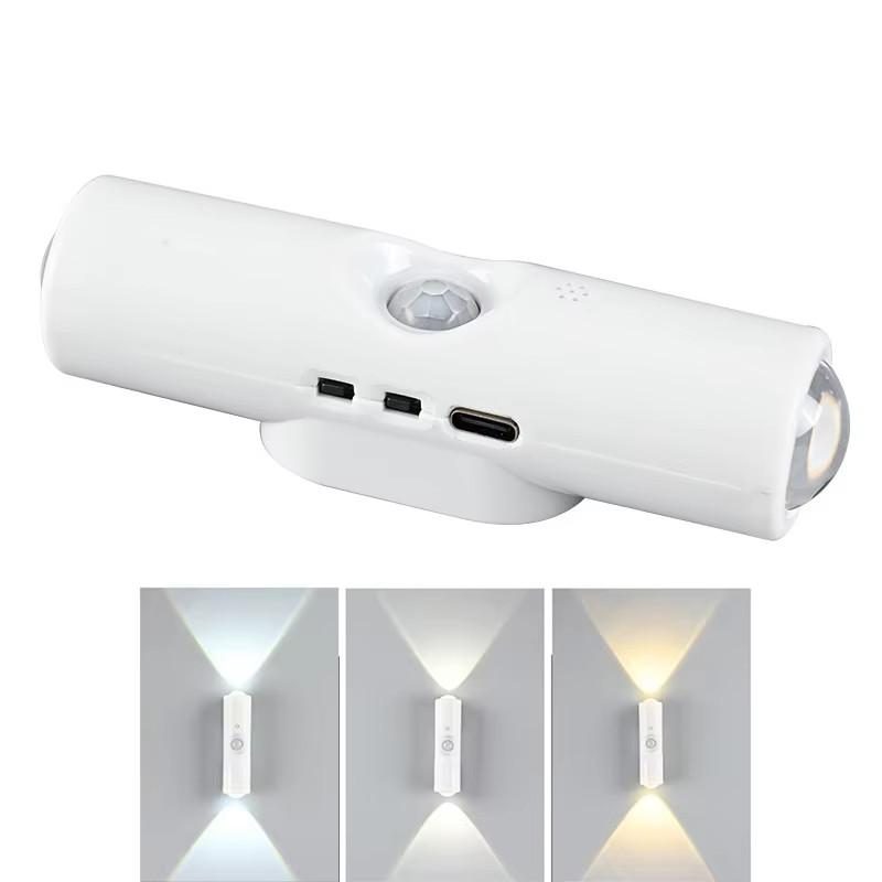 Magnetic Motion Sensor Night Light Rechargeable Smart RGB Gradient Wall Lamp for Bedroom Bathroom Closet Garden