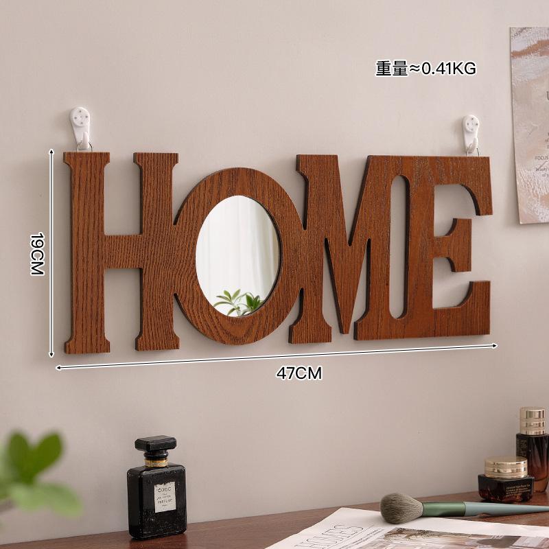 Ins-style French Medieval Wooden Makeup Mirror, Tabletop Decoration, Standable, Suitable for Girls' Bedroom Dressing Mirror